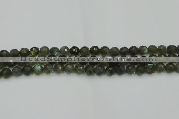 CLB902 15.5 inches 8mm faceted round labradorite gemstone beads