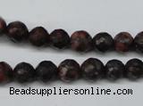 CLD102 15.5 inches 8mm faceted round leopard skin jasper beads