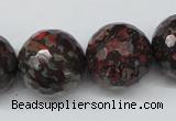 CLD108 15.5 inches 20mm faceted round leopard skin jasper beads