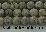 CLD202 15.5 inches 8mm round matte Chinese leopard skin jasper beads