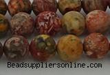 CLD213 15.5 inches 10mm round matte leopard skin jasper beads