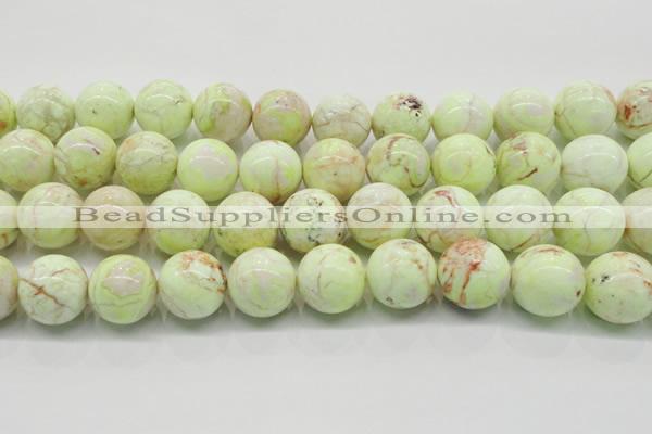 CLE207 15.5 inches 18mm round lemon turquoise beads wholesale