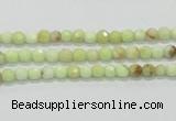 CLE32 15.5 inches 4mm faceted round lemon turquoise beads wholesale