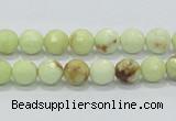 CLE34 15.5 inches 8mm faceted round lemon turquoise beads wholesale