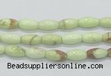 CLE35 15.5 inches 5*10mm rice lemon turquoise beads wholesale