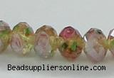 CLG03 12 inches 6*8mm faceted rondelle handmade lampwork beads