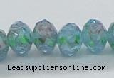 CLG05 12 inches 6*8mm faceted rondelle handmade lampwork beads