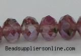 CLG06 12 inches 6*8mm faceted rondelle handmade lampwork beads