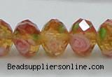 CLG08 12 inches 6*8mm faceted rondelle handmade lampwork beads