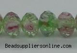 CLG09 12 inches 6*8mm faceted rondelle handmade lampwork beads