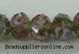 CLG10 12 inches 6*8mm faceted rondelle handmade lampwork beads