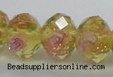 CLG14 13.5 inches 9*12mm faceted rondelle handmade lampwork beads