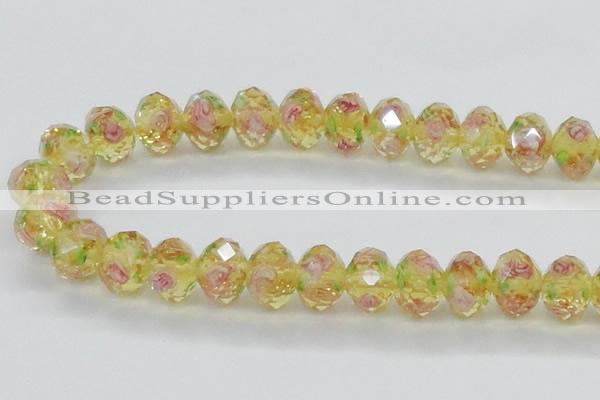 CLG14 13.5 inches 9*12mm faceted rondelle handmade lampwork beads