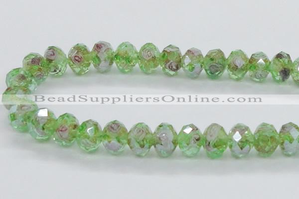 CLG16 13.5 inches 9*12mm faceted rondelle handmade lampwork beads