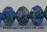 CLG17 13.5 inches 9*12mm faceted rondelle handmade lampwork beads