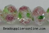 CLG18 13.5 inches 9*12mm faceted rondelle handmade lampwork beads