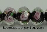 CLG19 13.5 inches 9*12mm faceted rondelle handmade lampwork beads