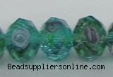 CLG20 13.5 inches 9*12mm faceted rondelle handmade lampwork beads