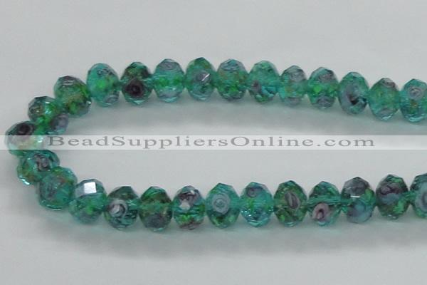 CLG20 13.5 inches 9*12mm faceted rondelle handmade lampwork beads