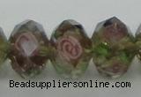 CLG22 13.5 inches 9*12mm faceted rondelle handmade lampwork beads