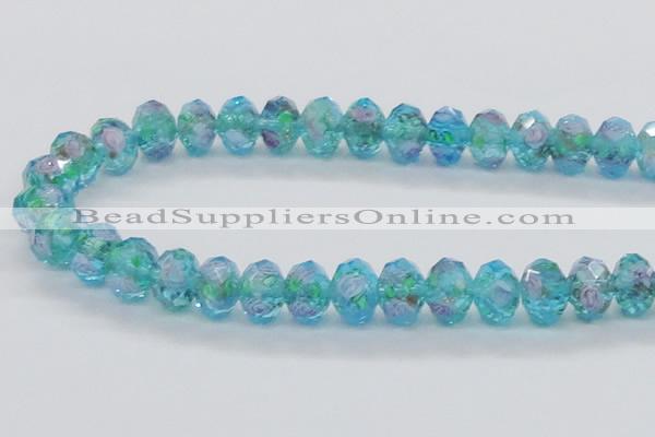 CLG23 13.5 inches 9*12mm faceted rondelle handmade lampwork beads