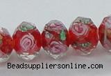 CLG25 15 inches 8*10mm faceted rondelle handmade lampwork beads