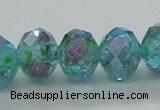 CLG28 15 inches 8*10mm faceted rondelle handmade lampwork beads