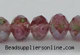 CLG29 15 inches 8*10mm faceted rondelle handmade lampwork beads