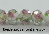 CLG33 15 inches 8*10mm faceted rondelle handmade lampwork beads