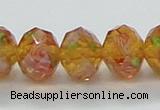 CLG34 15 inches 8*10mm faceted rondelle handmade lampwork beads