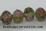 CLG35 15 inches 8*10mm faceted rondelle handmade lampwork beads