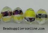 CLG36 14 inches 8*10mm faceted rondelle handmade lampwork beads