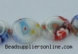 CLG516 16 inches 12mm flat round lampwork glass beads wholesale