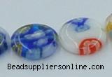 CLG517 16 inches 14mm flat round lampwork glass beads wholesale