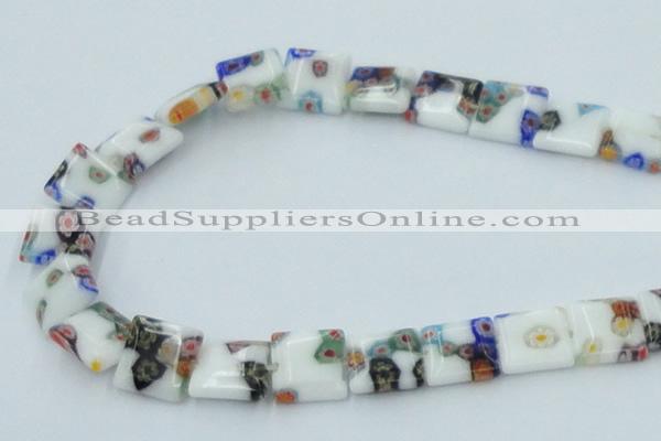 CLG522 16 inches 12*12mm square lampwork glass beads wholesale