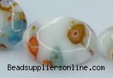 CLG526 16 inches 13*18mm oval lampwork glass beads wholesale