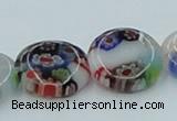 CLG527 16 inches 12mm flat round lampwork glass beads wholesale