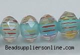 CLG53 13 inches 9*12mm faceted rondelle handmade lampwork beads