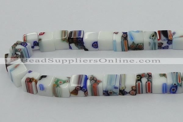 CLG533 16 inches 10*10mm cube lampwork glass beads wholesale