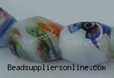 CLG535 16 inches 10*13mm faceted cuboid lampwork glass beads