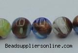 CLG540 16 inches 8mm round goldstone & lampwork glass beads