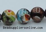 CLG541 16 inches 10mm round goldstone & lampwork glass beads