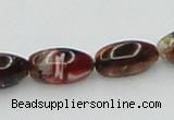 CLG544 16 inches 6*12mm rice goldstone & lampwork glass beads