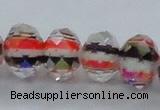 CLG55 13 inches 9*12mm faceted rondelle handmade lampwork beads