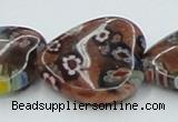 CLG559 16 inches 20*20mm heart goldstone & lampwork glass beads