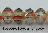 CLG56 13 inches 9*12mm faceted rondelle handmade lampwork beads