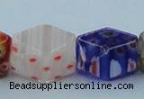 CLG578 16 inches 10*15mm faceted cuboid lampwork glass beads