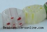 CLG579 16 inches 12*15mm faceted cuboid lampwork glass beads