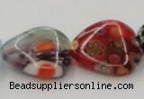 CLG581 16 inches 16*16mm heart lampwork glass beads wholesale