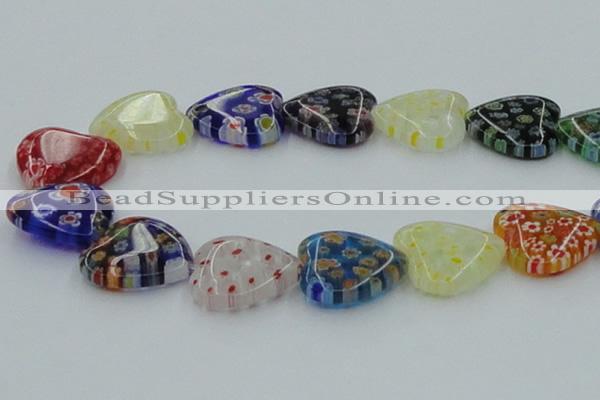 CLG584 16 inches 22*22mm heart lampwork glass beads wholesale